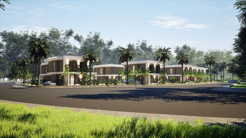 Site içi yol ve villa cepheleri